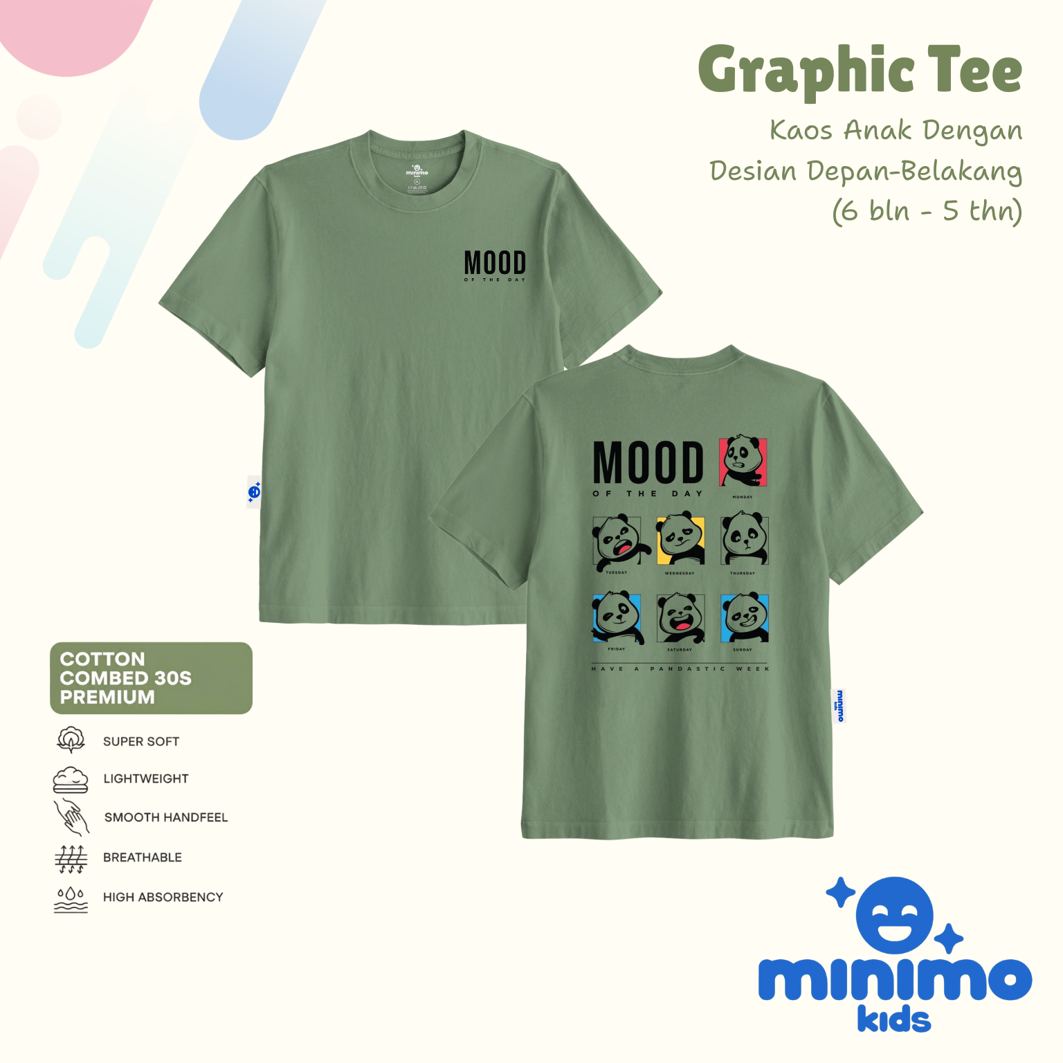 Basic Tee Minimo Kids - Mineral Green